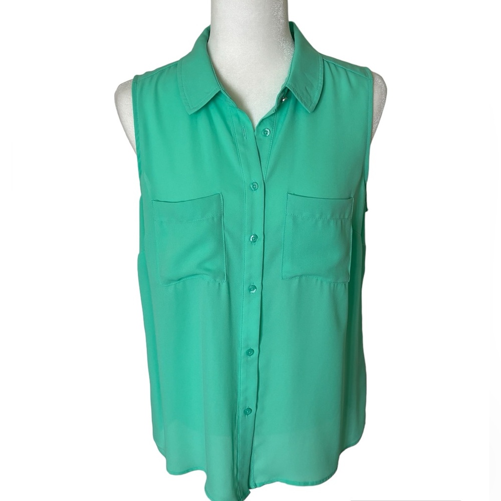 APT. 9 Sea Green Sleeveless Blouse Size M